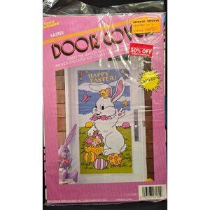 Vintage 30x60" Spring Happy Easter Door Cover Spring Holiday Decor Old New Stock